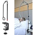 LONYEON CPAP Hose Holder - Prevent Leakage and Tangle with Height Adjustable, Removable and Rotatable - Hose Hanger Hook Organizer CPAP Accessories Supplies for Sleep, with C Clamp Base, Black