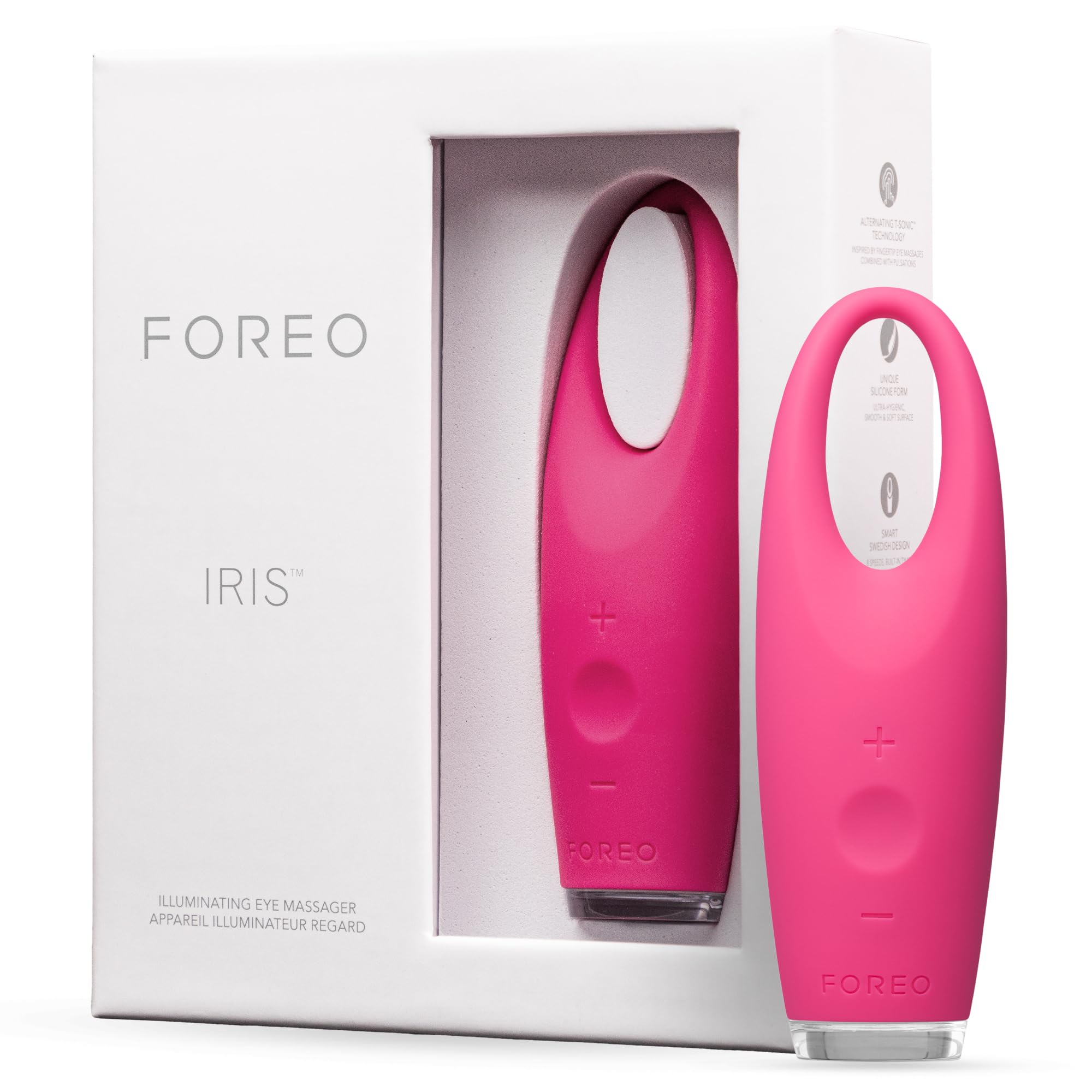 Foreo Iris Illuminating Eye Massager | Puffy Eyes, Dark Circles & Eye Bags Remover | Enhances Eye Cream & Eye Serum Absorption | Ultra-Hygienic Silicone | Pro-Level Eye Care | Antiaging | Magenta