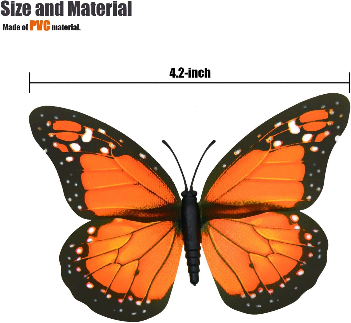 AQUEENLY Monarch Butterfly Decorations, 4.72'' Orange Premium Artificial Monarch Butterfly to Decorate for Craft, Home, Wall, Wedding, Party (12 Pcs): Home & Kitchen