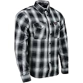 Milwaukee Leather MNG11654 Men's Black and White Long Sleeve Cotton Flannel Shirt