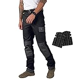 Ellobird Men's Cargo Construction Flex Work Pant for Men Double Knee Reinforcement Stretch Elastic Waistband Tactical Pants