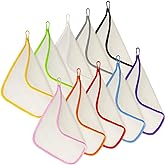 Tatuo 10 Packs Exfoliating Wash Cloths for Body and Face Facial Bath Scrub Soft Weave Loofah Towel Exfoliate Bath Towel Remove Dead Skin Wash Cloth for Women Man (Colorful Edge)