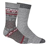 Men's Columbia Medium-Weight Fleece-Lined Thermal Crew Socks (GREY FAIRISLE)