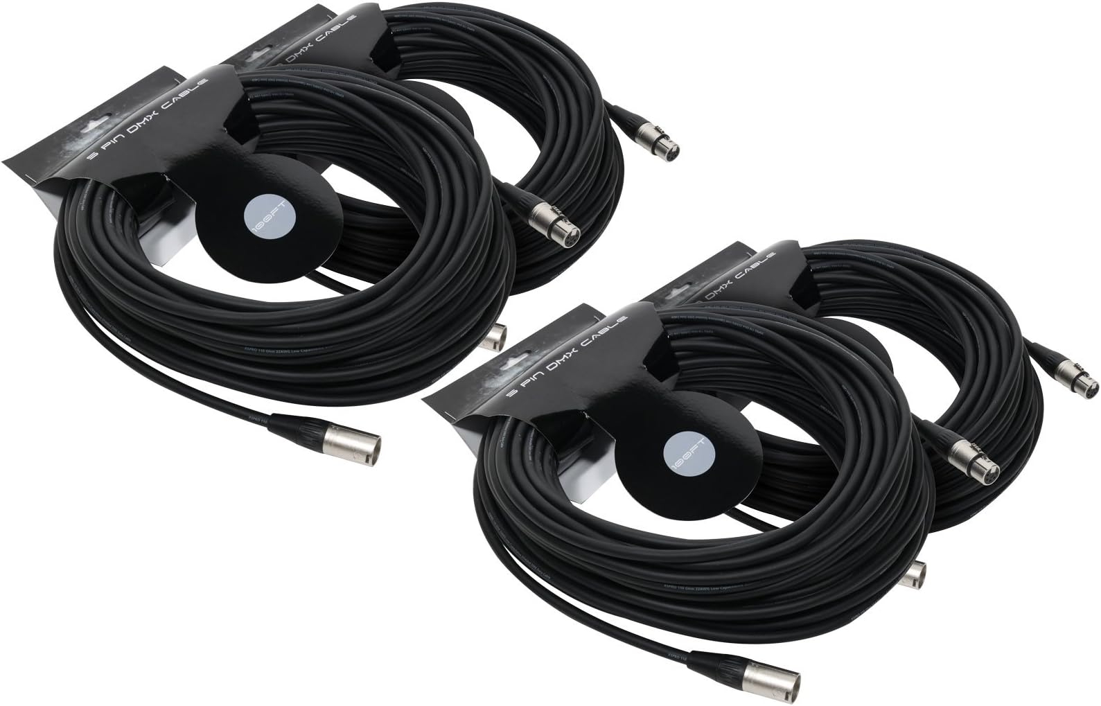 XSPRO XSPDMX5P100 5 Pin DMX Cable 100' - 4PAK