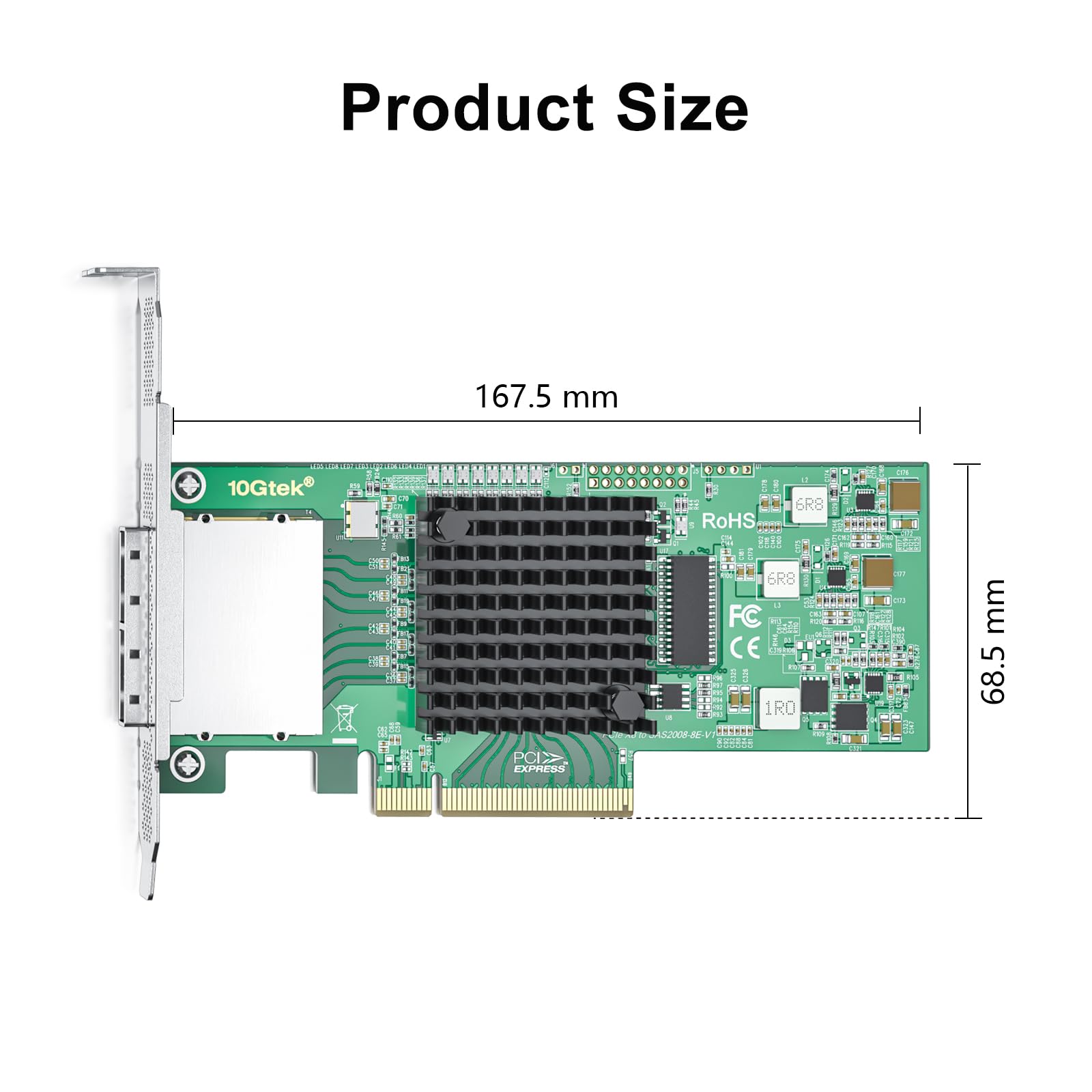 10Gtek External Sas Sata Hba Card Low-Profile Bracket And Full-Height Installation Options