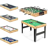 GYMAX Multi Game Table, 10 in 1 Combo Game Table with Foosball, Air Hockey, Pool, Ping-Pong, Shuffleboard, Bowling & 4 Board 