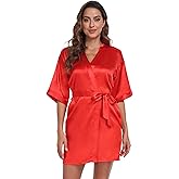Women's Pure Short Silky Robes Bridesmaid Bride Party Satin Robes Sleepwear
