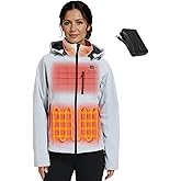 ORORO [Upgraded Battery] Women's Heated Jacket with Heated Collar, Up to 13.5 Hours, Heated Coat with Removable Hood