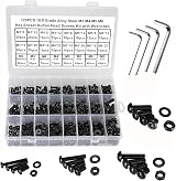FandWay 720Pcs Bolts Nuts Set M3 M4 M5 M6 Button Head Screws 10.9 ISO 7380