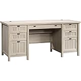 Sauder Costa Executive Desk, L: 65.12" x W: 29.53" x H: 30.0", Chalked Chestnut finish