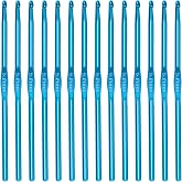 14 Pcs Bulk Crochet Hooks, 5mm Crochet Hook US Size H (Size 8) Aluminum Knitting Needles, Crochet Hooks for Beginners for Yarn Craft, DIY Yarn Crafts Beginners (Blue)