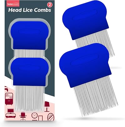 SOL 2pk Head Lice Combs Metal Nit Comb with Micro Precision Teeth