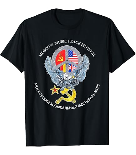 Amazon.com: Vintage Moscow Music Peace Skull Festival 1989 - Men T