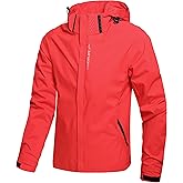 Hikevitang Men's Lightweight Waterproof Rain Jacket,Shell Hooded Outdoor Raincoat Hiking Windbreake jacket