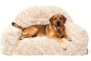 Vigormar Cat Couch Bed, Cozy Luxury Fluffy Washable Large Dog Bed with Non Slip Bottom for Small Dogs & Cats Indoor Use（35.5 
