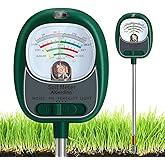 AiGerdinn Soil Moisture Meter for Plants, 4-in-1 Soil Tester - pH/Fertility/Sunlight Meter, Large Dial, Indoor/Outdoor Plant Water Monitor, Garden Soil Test Kit for Lawn, Farm, Houseplants