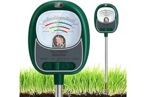 AiGerdinn Soil Tester, Soil Moisture Meter/Soil pH Meter/Sun-Light/Fertility for Gardening, Large Dial Soil pH Tester Plant Water Meter for Indoor&Outdoor Garden,Farm Soil Test Kit-Green