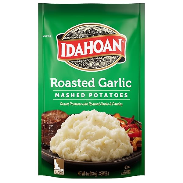 IDAHOAN MASHED POTATOES, ROASTED GARLIC, 4 OZ