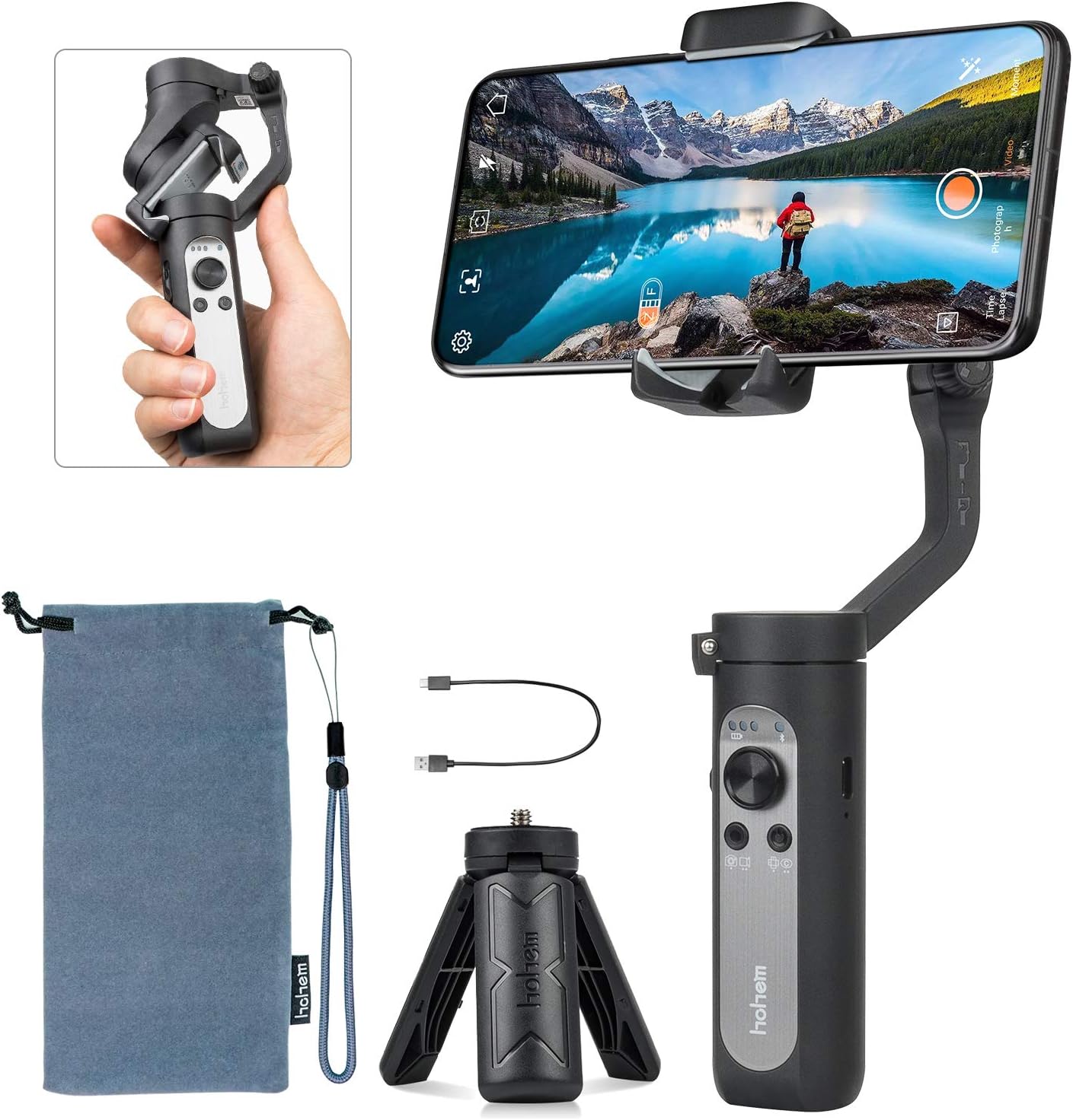 Hohem iSteady X Gimbal Estabilizador,3Ejes Handheld Gimbal con Modo