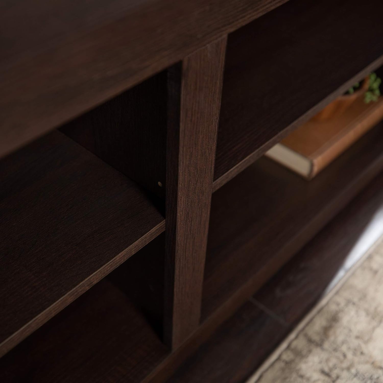 Walker Edison Furniture Minimal Farmhouse Wood Universal Stand for TV's up to 64" Flat Screen Living Room Storage Shelves Entertainment Center, 58 Inch, Espresso: Furniture & Decor