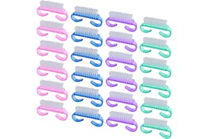 HANWER Handle Grip Nail Brush, 24 Pack Small Fingernail Brushes, Hand Scrub Cleaning Brush Kit for Nails and Toes Women Men, Multicolor