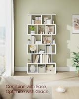 VASAGLE 6-Tier Bookshelf 24x40x191 cm Room Divider Matte White LBC461W01 view 4
