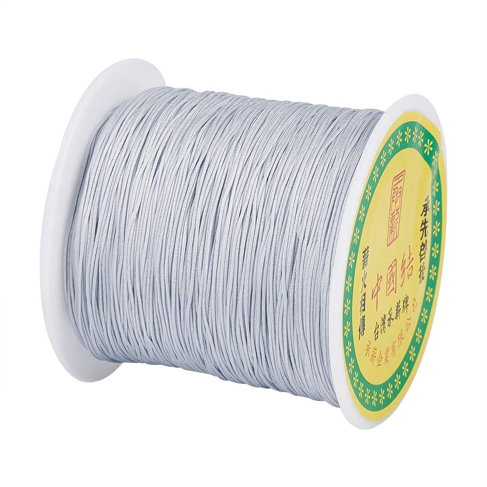 Cheriswelry 150 Yards 0.5mm Nylon Beading String for Jewelry Making, LightGrey