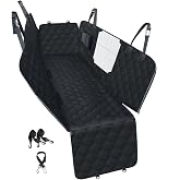 PETICON Dog Car Seat Cover for Back Seat, Waterproof Dog Hammock for Pets | Zippered Design Allows Passenger Seat Access, Mesh Window for Pet View, 600D Oxford, Prevents Scratches, Hair, Mud, and Dirt