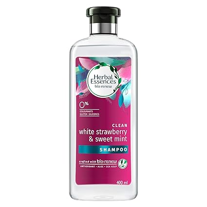 Herbal Essences White Strawberry & Sweet Mint SHAMPOO- For Cleansing and Volume - No Paraben, No Colorants, 400 ML