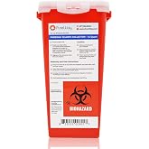 PureWay 1.4 Quart MailBack Sharps Disposal Container &ndash; Secure Needle Box for Safe Medical Waste &amp; Used Syringe Disposal | Sharps Container for Home Use, Travel, Clinics, and Professional Settings