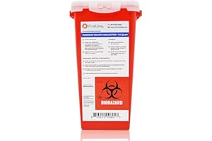 PureWay 1.4 Quart MailBack Sharps Disposal Container – Secure Needle Box for Safe Medical Waste & Used Syringe Disposal | Sharps Container for Home Use, Travel, Clinics, and Professional Settings