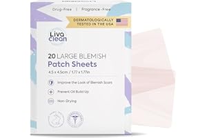 Livaclean 20 CT Large Square Hydrocolloid Strips - Hydrocolloid Bandages, Large Gunk Patches, Patches XL