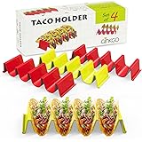 GINKGO Taco Holders Colorful - Taco Tray Stand on Table, Including 4 sets and 3 Colors, Holds up to 4 Tacos Each, PP Health M