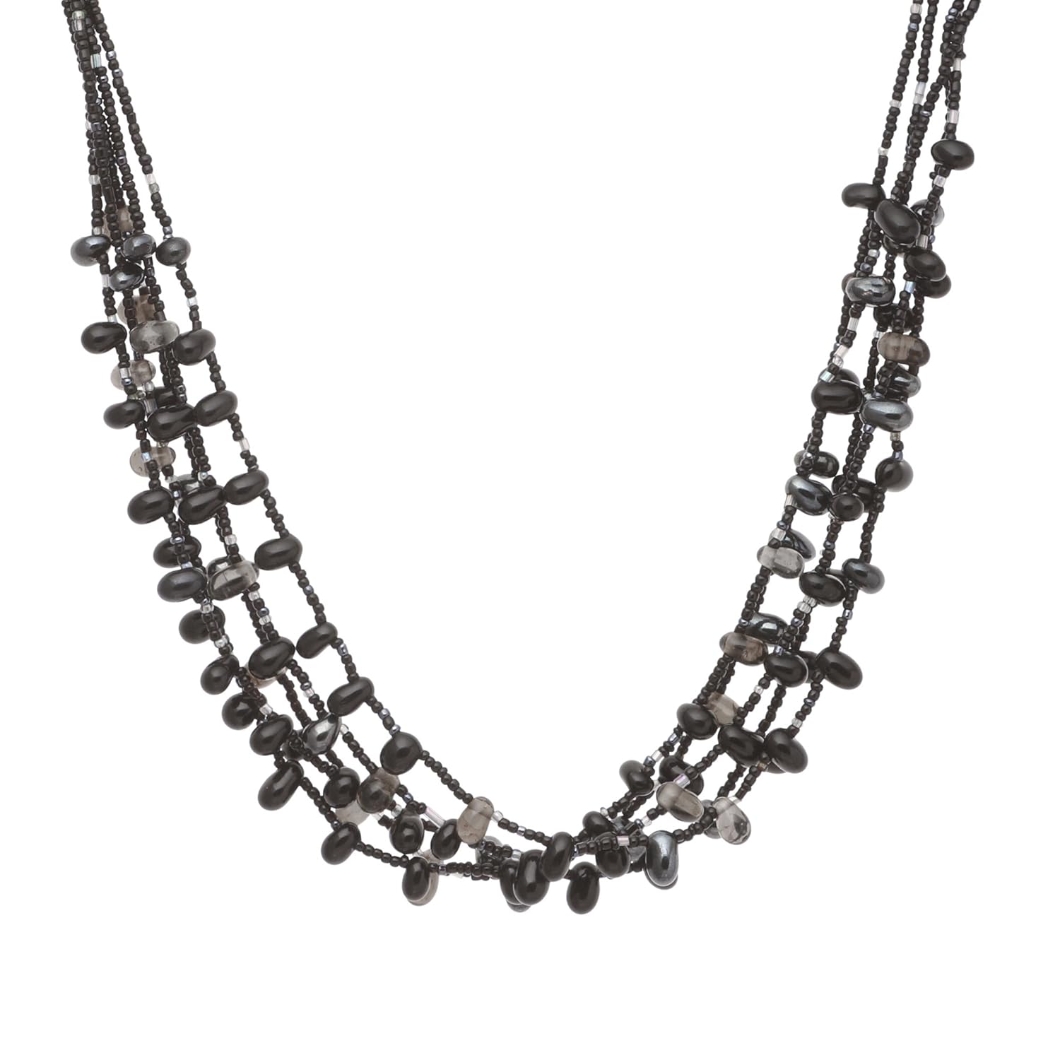 dca women's multi-strand glass necklace (4417p)