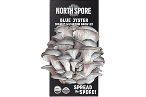 North Spore Organic Blue Oyster Mushroom Spray & Grow Kit (4 lb) | Beginner Friendly & Easy to Use | USDA Certified Organic, Non-GMO | Handmade in Maine, USA