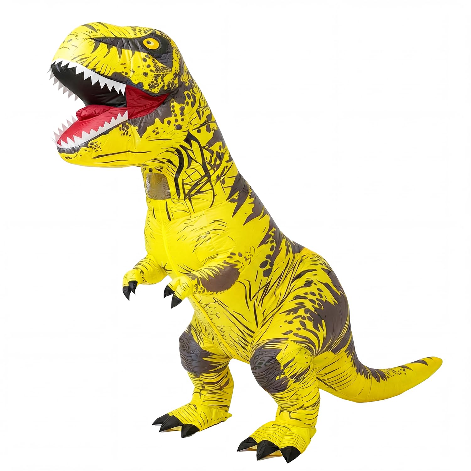 JASHKE Inflatable Dinosaur Costume Adult Blow up Trex Costumes Inflatable Dino Suit Halloween Costumes Fancy Dress for Adult (Yellow)