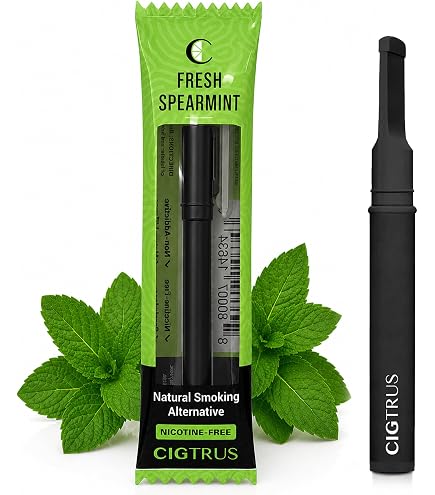 quit smoking aid fake cigarette Cigtrus Natural Nicotine-Free & Tobacco-Free Alternative, Non-Electric Craving Relief, Smoking with Cigtrus (ICY Peppermint) QuitSmart Cigarette Substitute - QuitSmart