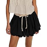 Lianlive Women Flowy Mini Skirt High Waisted Ruffled Tiered Casual Boho Skirts for Beach Summer Outfits