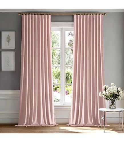 Amazon.com: MIULEE Light Pink Velvet Curtains 52x84 inches Luxury