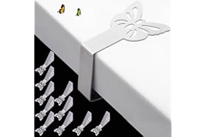 CUNGLIN Tablecloth Clips for Outdoor Thick Tables 10 Pack, Butterfly Picnic Table Cloth Holder Clip Indoor, Heavy Duty Stainless Steel Cover Clamp for Party Wedding Home Restaurant Camping Accessories