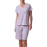 Karen Neuburger womens Short-sleeve Tee and Bermuda Short Pajama Set