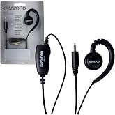 Kenwood KHS-34 Walkie Talkie Earpiece with Mic, C-Ring Ear Piece for Walkie-Talkie, in-Line PTT Switch, Compatible with ProTalk PKT-23 Portable Radios
