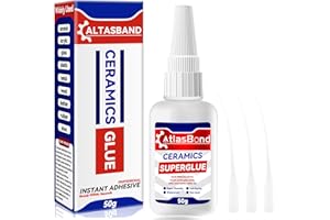 ATLASBOND Ceramic Glue, Best Super Clear Glue for Porcelain, Pottery and China Repair, Food Safe Adhesive Kit for Mugs and Dishes, Also Effortlessly Bonds Wood, Glass, Plastic, Shoe, Crafts DIY and More