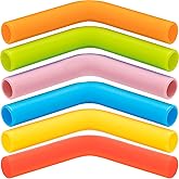STSTR 6PCS Colorful Silicone Straw Tips, 5/16in Reusable Food Grade Straw Covers, Flexible Elbows Tips for Stainless Steel/Metal Straws