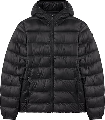 Legacy - Giacca leggera da donna, con cappuccio, in poliestere, XL, colore: nero, Nero, XL