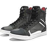 BORLENI Motorcycle Boots Street Riding Shoes Anti-Slip Outdoor Trekking Hike Work Shoes for Men, Grey 11