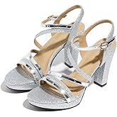 Lyngixko Block Heeled Platform Sandals Chunky Open Toe Shoes for Women