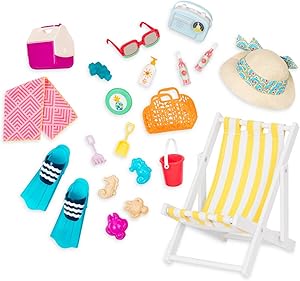 Our Generation- Best Day to Play-Deluxe Beach Set- Toys & Accessories for 18 inch Dolls- for Girls 3 Years and Up