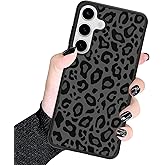 KANGHAR Case Compatible with Samsung Galaxy S25 5G,Black Leopard Design,Tire Texture Non-Slip +Shockproof Rugged TPU Protective Case for Galaxy S25-Black Leopard