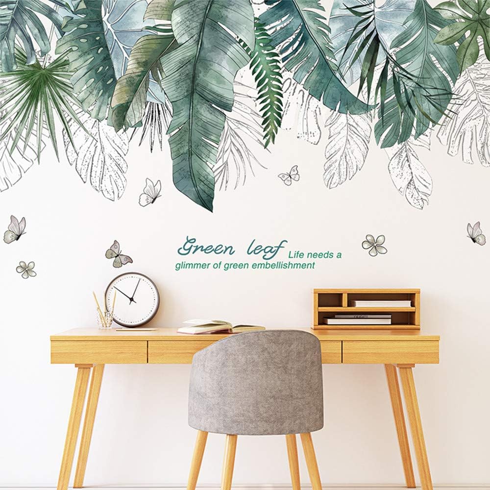 Feuilles Autocollants Mur Plantes Tropicales Sticker Affiches De L Auberge Pour Decoration Masion Chambre Boutique Fond De Canape Salon 52 109cm Amazon Fr Bricolage